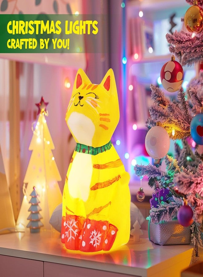 LAOESE Paint Your Own Cat Lamp Kit, Arts and Crafts for Kids Ages 8-12, Art Supplies Painting kit for Kids 6-12, Cat Night Light Toys Girls Boy Birthday Christmas Gifts for Kid Ages 3 4 5 6 7 8 9 10 11 12+ - Image 3